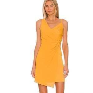 BCBGMaxAzria Yellow One Shoulder Sheath Dress SZ 2